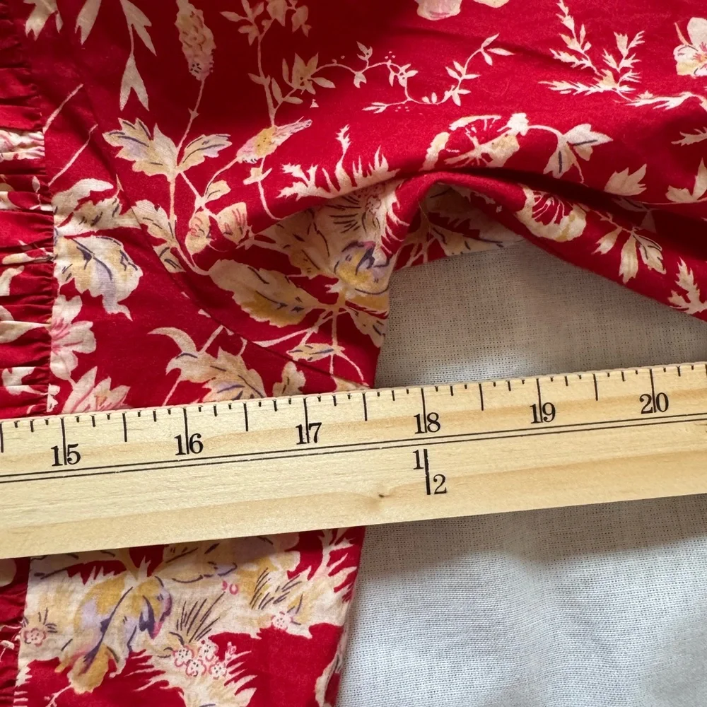 ⟡ DÔEN Heloise Top in Oak Bluffs - Size S - Red Floral Long-Sleeve Blouse - Picture 6 of 10